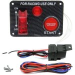 Panneau de commutateur d'allumage dc 12v 2 en 1 avec bouton poussoir de d�marrage du moteur de voiture ...