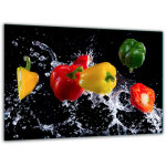Panneau de coupe en verre tremp 30x22 poivrons