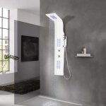 Panneau de douche aluminium 20x44x130 cm blanc Panneau de douche aluminium 20x44x130 cm blanc