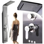Panneau de douche avec cabine d'hydromassage, douche � effet pluie, bec anthracite