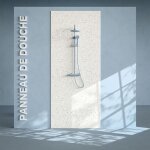 Panneau douche pvc terrazzo blanc - l. 240 x l. 100 x �p. 1 cm