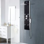 Vidaxl - panneau de douche verre 25 x 44, 6 x 130 cm noir
