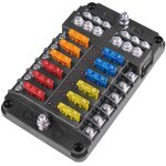 Panneau de fusibles avec voyant led, couvercle �tanche � l'humidit� ? 12 circuits avec bus n�gatif, support ...