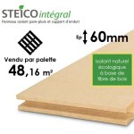 Steico ? panneau d'isolation en laine de bois 60mm r=1, 50 ? triple fonction isolant, pare pluie, coupe ...