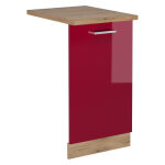 Panneau de lave - vaisselle r - line, rouge bordeaux haute brillance, 45cm, pt ch�ne vicco
