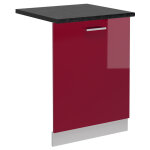 Panneau de lave - vaisselle r - line, rouge bordeaux haute brillance, 60cm, pt anthracite vicco