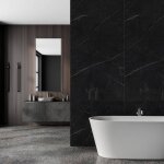 Decoon - panneau mural douche spc / pvc d�cor marbre noir satin� - 90x260cm - 2, 34m�