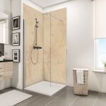 Panneau mural pierre beige brillant, revtement pour douche et salle de bain, dcodesign brio schulte ...