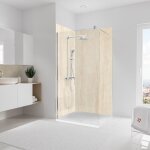 Panneau mural lot de 2 panneaux muraux 100 x 210 cm pierre calcaire, revtement pour douche et salle ...