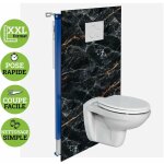 Panneau coffrage wc suspendu , l120l1200. 4 cm, effet marbre gris, promise by sanizo