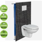 Panneau coffrage wc suspendu , l120l1200. 4 cm, effet effet pierre noire, manson by sanizo