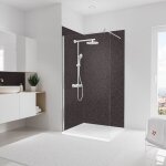Panneau mural terrazzo anthracite, revtement pour douche et salle de bain, dcodesign softtouch schulte ...