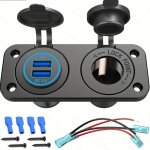 Panneau prise de chargeur usb 12v am�lior� qc 3. 0, allume cigare double ports usb, avec interrupteur ...