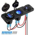 Panneau de prise de chargeur de voiture usb 12 v qc3. 0 avec voltmètre led prise allume - cigare et interrupte ... Panneau de prise de chargeur de voiture usb 12 v qc3. 0 avec voltmètre led prise allume - cigare et interrupte ...