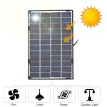 Rosvola - panneau solaire 6w 12v pour la cellule de la camra de scurit extrieure avec 10 pieds cc ...