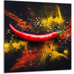 Panneau de verre pour cuisine 60x65 piment