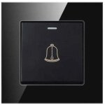 Panneau de verre tremp sonnette mur porte cloche interrupteur bouton poussoir 220 250 v appareils d'htel ...