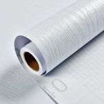 Memkey - papier adhesif pour meubles bois blanc dcoration papier peint impermable 40x300cm bureau armoire ...