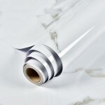 Memkey - papier adhesif pour meuble de marbre, 40 x 500 cm papier peint en marbre, film autocollant gris ...
