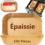 Papier cuisson pour ninja air fryer, 100 pièces Épaissi 20x14cm papier rectangulair sulfurisé pour friteuse, ... Papier cuisson pour ninja air fryer, 100 pièces Épaissi 20x14cm papier rectangulair sulfurisé pour friteuse, ...
