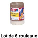 Papier de masquage avec ruban adhsif premium, 180 mm x 25 m tesa 4364 - lot de 6 rouleaux