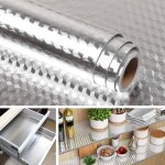 Papier peint aluminium pour cuisine impermable rsistant  l'huile revtement plan de travail cuisine ...