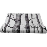 Papier peint arbre de bouleau blanc noir pour chambre � coucher design moderne salon rouleau bois for�t ...