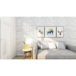 Papier peint auto - adh�sif effet brique 44cmx300cm pierre feuilles autocollant amovible d�coratif pvc ...