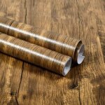 Papier peint autocollant, papier peint pvc � rayures imitation bois moderne, id�al pour les meubles et ...