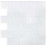 Papier peint carrelage autocollant blanc 30 x30 cm style mosa�que sticker mural film d�coratif imperm�able ...