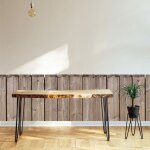 Papier peint d�coup� pr�encoll�, soubassement, planches de bois, imitation bois marron, raccordable, ...