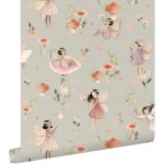 Papier peint des f�es rose et bleu vert estahome
