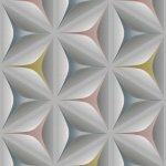 A. s. creations - papier peint fleuri gomtrique avec dtails colors tapisserie salon originale graphique ...