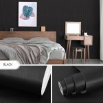 Papier peint noir uni papier peint adh�sif mural d�coratif �tanche amovible autocollant rouleau film ...