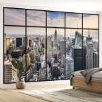 Papier peint panoramique trompe l'oeil verrière - new york - 340 cm x 215 cm Papier peint panoramique trompe l'oeil verrière - new york - 340 cm x 215 cm