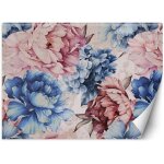 Papier peint pivoines fleurs pastel aquarelle 3d 100x70