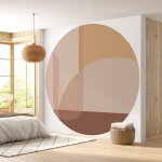 Papier peint rond / cercle - design - diamtre 90 cm