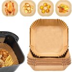 Papier sulfuris� pour air fryer, 100 pi�ces 16cm papier cuisson air fryer paper liner, jetable ant - ...