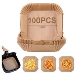 Papier sulfuris� pour air fryer, 100 pi�ces 16cm papier cuisson air fryer paper liner, jetable antiadh�sive ...