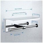 Papier toilette double, mural avec deux rouleaux, etagre de rangement en 304 acier inoxydable, porte ...