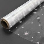 Papier transparent emballage (motif de flocon de neige) - 40cm x 30m papier cadeau transparent pour emballage ...