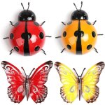 Papillon en m�tal pour jardin, art mural ext�rieur, d�coration murale en fleurs pour terrasse ou jardin ...