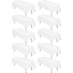 Paquet de 10 nappes rectangulaires, 153x260cm nappe blanche en polyester pour tables rectangulaires de ... Paquet de 10 nappes rectangulaires, 153x260cm nappe blanche en polyester pour tables rectangulaires de ...