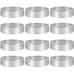 Paquet de 12 anneaux � en acier inoxydable 3 pouces, anneau mousse g�teau perfor�, moule g�teau, outils ...