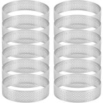 Paquet de 12 anneaux � en acier inoxydable, anneau mousse g�teau perfor�, moule g�teau, outils cuisson ...