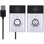 (paquet de 2) interphone vocal sans fil portable, sonnette int�rieure, syst�me de s�curit� domestique, ...
