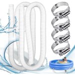 Paquet de 2 tuyau piscine, tuyau aspirateur piscine avec 4 colliers de serrage mtalliques, tuyau pompe ...