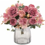 Paquets fleurs artificielles faux pivoine soie hortensia bouquet dcor faux plastique camlia vivid arrangemen ...