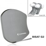 Parabole satellite - cahors - bisat g2 - gris - 2 lnb single - support 6�