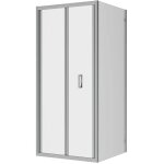 Cabine de douche 80x80 cm angulaire ouverture livre avec paroi fixe profil�s aluminium chrome verre transparen ...